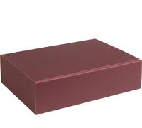 Boîte cadeau en carton ondulé ouvert, carton strié BORDEAUX, format 25,5x18x7cm, 50 pcs.