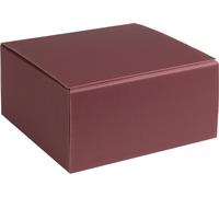 Boîte cadeau en carton ondulé ouvert, carton strié BORDEAUX, format 25x24x12cm, 35 pcs.