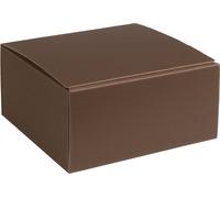 Boîte cadeau en carton ondulé ouvert, carton strié BRAUN, format 30x30x11cm, 35 pcs.