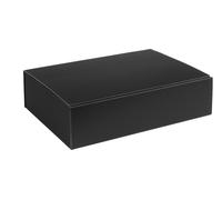 Boîte cadeau en carton ondulé ouvert, carton strié NOIR, format 25,5x18x7cm, 50 pcs.