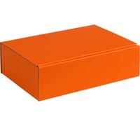 Boîte cadeau en carton ondulé ouvert, carton strié ORANGE, format 20x14x7cm, 100 pcs.