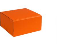 Boîte cadeau en carton ondulé ouvert, carton strié ORANGE, format 30x30x11cm, 35 pcs.