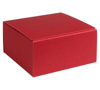 Boîte cadeau en carton ondulé ouvert, carton strié ROUGE, format 30x30x11cm, 35 pcs.