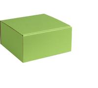 Boîte cadeau en carton ondulé ouvert, carton strié VERT CLAIR, Format 30x30x11cm, 35 pcs.