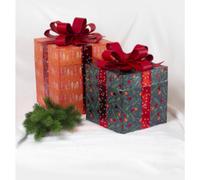 Boîte cadeau en papier mâché, cubique, set de 2
