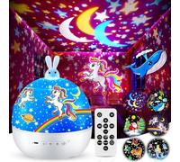 【Boite Cadeau】Kawaii Cadeau Bebe Fille, Veilleuse LED Projecteur Ciel Etoile,15 Films Veilleuse Lampe Stitch, Bluetooth Veilleuse Musicale et Lumineuse,360°Rotation Telecommandé Bebe Fille Cadeau