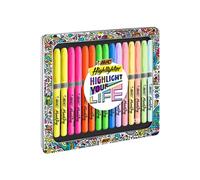 Boîte Cadeau Métal Highlighter Your Life Grip de 15 Surligneurs Couleurs Assorties Intenses et Pastel