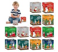 Boîte cadeau « N?vidad 3D » - Boîtes à biscuits Dé boulangerie ?tmas - ?ecookies de Noël recyclable de 12 pièces - Coffret cadeau D? N?vidad, D? Père Noël, pour cadeaux D? ?e Na