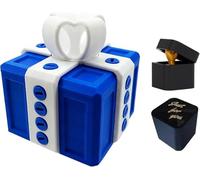 Boîte Cadeau Really Annoying avec rangement torsadé et couleurs assorties coffret Boîte à Surprise Farce et Attrape 3D Figurine Doigt d'honneur Inutile et Décalée pour Anniversaire Noël (Bleu+ blanc)