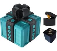 Boîte Cadeau Really Annoying avec rangement torsadé et couleurs assorties coffret Boîte à Surprise Farce et Attrape 3D Figurine Doigt d'honneur Inutile et Décalée pour Anniversaire Noël (turquoise)