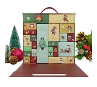Boîte calendrier de l'Avent à remplir Décor vide réutilisable avec poignée | Boîte Compte à Rebours en à Remplir Pour Chocolats Bijoux Petits Bonbons Garçons Filles