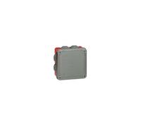 Boîte carrée 105x105x55 étanche Plexo gris/rouge embout (7) IP55/IK07 960°C