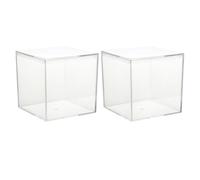 Boîte Carrée Transparente en Plastique pour Bijoux, Lot de 2 | Usage Mariage, Design Clair, Format Carré, Convient aux Objets de Collection