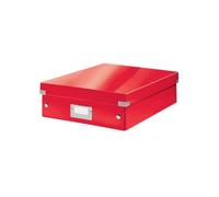 Boîte carton compartimentée multi usages avec couvercle - Rouge