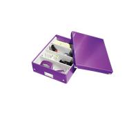 Boîte carton compartimentée multi usages avec couvercle - Violet