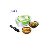 Boîte Chauffante 24V 12V Lunch Box Chauffante Electrique Boîte Alimentaires Boîte Repas en Acier Inoxydable pour Voiture - 2 en 1 - Vert
