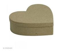 Décopatch Boîte cœur 13x11x3,5 cm en papier-mâché kraft à décorer