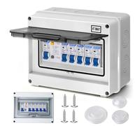 Boîte Coffret Electrique Etanche, Boîtier de Distribution, Boîte à Fusibles Apparente, Disjoncteurs Electriques 63A, Tableau Electrique avec Disjoncteur, Sectionneur 2x10 16 20 32A, pour Bureau