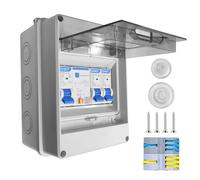Boîte Coffret Electrique Etanche, tableau électrique pré-équipé, boitier electrique IP65, Sectionneur 10 16A CA, avec bornier de connexion/rail din métal/obturateurs, pour Maison Bureau un atelier