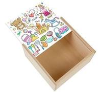 Boite Coffret en Bois - Fabulous - Aquarelle Chateau Princesse (11 x 11 x 3,5 cm) Multicolore G