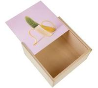Boite Coffret en Bois - Fabulous - Banane Cactus (11 x 11 x 3,5 cm) Multicolore G