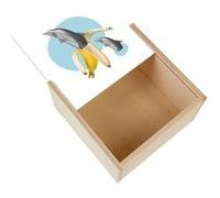 Boite Coffret en Bois - Fabulous - Banane Dauphin (11 x 11 x 3,5 cm) Multicolore G