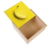 Boite Coffret en Bois - Fabulous - Banane sur Fond Jaune (11 x 11 x 3,5 cm) Multicolore G