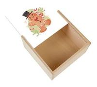 Boite Coffret en Bois - Fabulous - Bonhomme Pain d'Epice (11 x 11 x 3,5 cm) Multicolore G