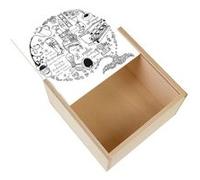 Boite Coffret en Bois - Fabulous - Cafe Dessin Cafe du Monde Espresso (11 x 11 x 3,5 cm) Multicolore G