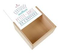 Boite Coffret en Bois - Fabulous - Certifiée meilleure Petite-amie de l'univers (11 x 11 x 3,5 cm) Multicolore G