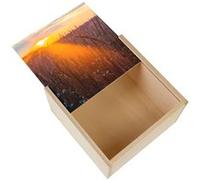 Boite Coffret en Bois - Fabulous - Champ de Ble dans le Soleil Levant (11 x 11 x 3,5 cm) Multicolore G
