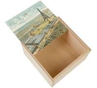 Boite Coffret en Bois - Fabulous - Exposition Universelle Paris 1889 Dessin Vue Aerienne (11 x 11 x 3,5 cm) Multicolore G