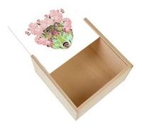 Boite Coffret en Bois - Fabulous - Flora Loup Couronne (11 x 11 x 3,5 cm) Multicolore G