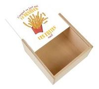 Boite Coffret en Bois - Fabulous - Frites - L'argent ne Fait Pas le Bonheur (11 x 11 x 3,5 cm) Multicolore G