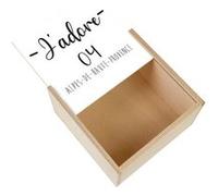 Boite Coffret en Bois - Fabulous - J'Adore 04 Alpes De Haute Provence Departement (11 x 11 x 3,5 cm) Multicolore G