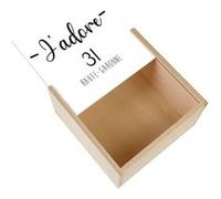 Boite Coffret en Bois - Fabulous - J'Adore 31 Haute Garonne Departement Toulouse (11 x 11 x 3,5 cm) Multicolore G