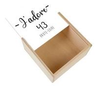 Boite Coffret en Bois - Fabulous - J'Adore 43 Haute Loire Departement Puy En Velay (11 x 11 x 3,5 cm) Multicolore G