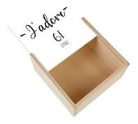 Boite Coffret en Bois - Fabulous - J'Adore 61 Orne Departement Alencon (11 x 11 x 3,5 cm) Multicolore G