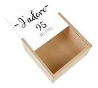Boite Coffret en Bois - Fabulous - J'Adore 95 Val D'Oise Departement Cergy (11 x 11 x 3,5 cm) Multicolore G
