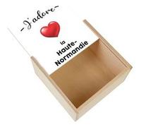 Boite Coffret en Bois - Fabulous - J'adore La Haute Normandie Region Rouen (11 x 11 x 3,5 cm) Multicolore G