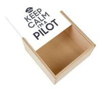Boite Coffret en Bois - Fabulous - Keep Calm I'm a Pilot (11 x 11 x 3,5 cm) Multicolore G