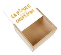 Boite Coffret en Bois - Fabulous - La Poule aux Oeufs d'Or (11 x 11 x 3,5 cm) Multicolore G