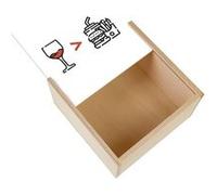 Boite Coffret en Bois - Fabulous - Le Vin avant la Bouffe (11 x 11 x 3,5 cm) Multicolore G