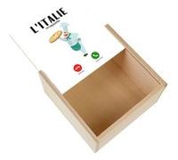 Boite Coffret en Bois - Fabulous - L'Italie M'Appelle Pizza (11 x 11 x 3,5 cm) Multicolore G
