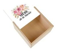 Boite Coffret en Bois - Fabulous - Mère de la Mariée Bouquet Aquarelle (11 x 11 x 3,5 cm) Multicolore G