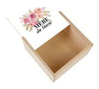 Boite Coffret en Bois - Fabulous - Mère du Marié Bouquet Aquarelle (11 x 11 x 3,5 cm) Multicolore G