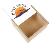 Boite Coffret en Bois - Fabulous - Mode Avion (11 x 11 x 3,5 cm) Multicolore G