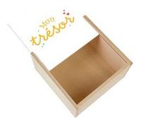 Boite Coffret en Bois - Fabulous - Mon Trésor (11 x 11 x 3,5 cm) Multicolore G