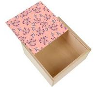 Boite Coffret en Bois - Fabulous - Motif fleurs et Fraise (11 x 11 x 3,5 cm) Multicolore G
