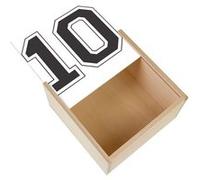 Boite Coffret en Bois - Fabulous - Numéro de Maillot 10 Noir et Blanc Foot (11 x 11 x 3,5 cm) Multicolore G